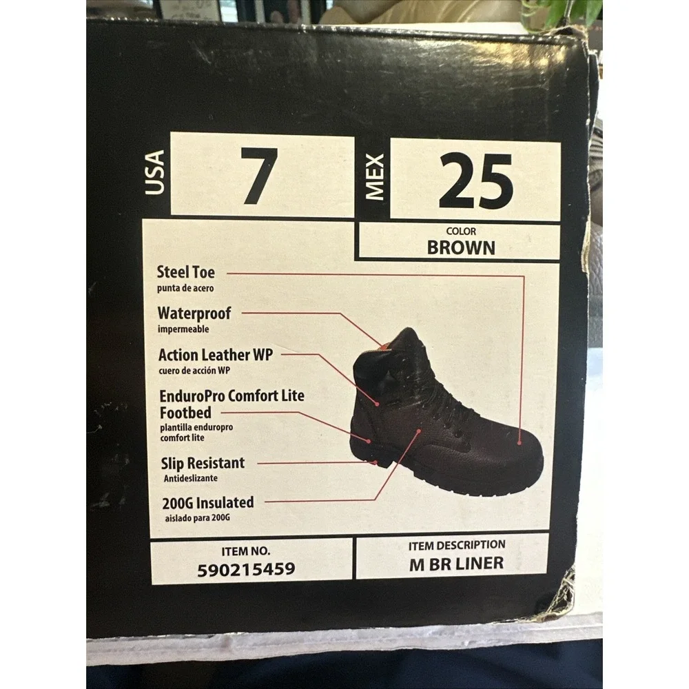Brahma Steel Toe Boots Size 7 Men's Leather Waterproof Lined Comfort Brown NEW